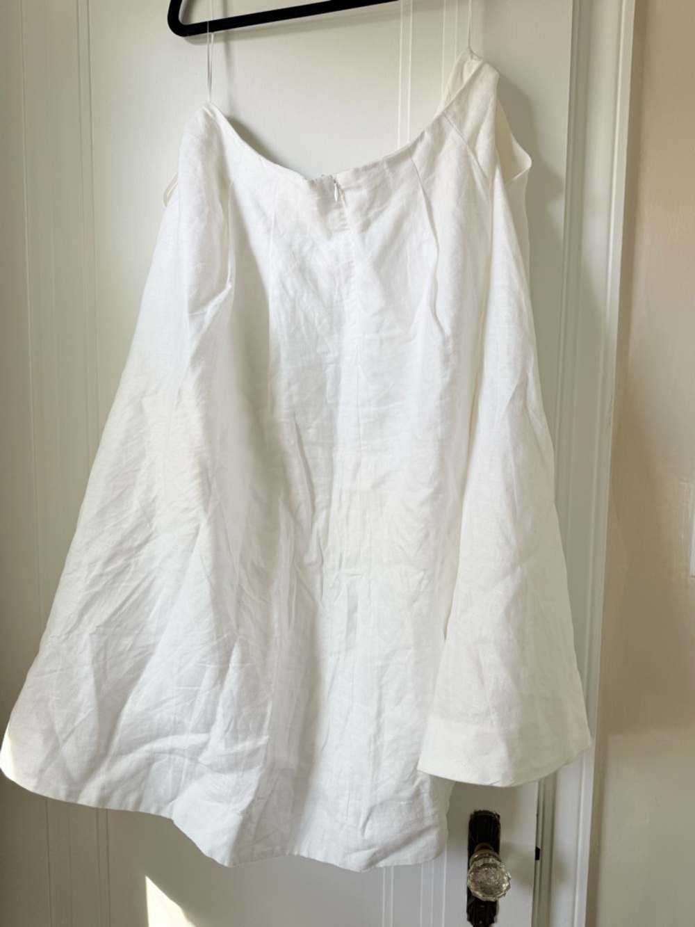 Reformation White A-Line Linen Skirt